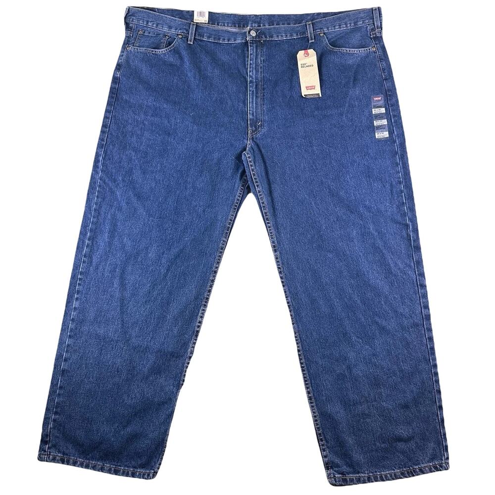 Levis 550 Jeans Mens 56x32 Blue Denim Tapered Leg Relaxed Fit NWT Big & Tall New